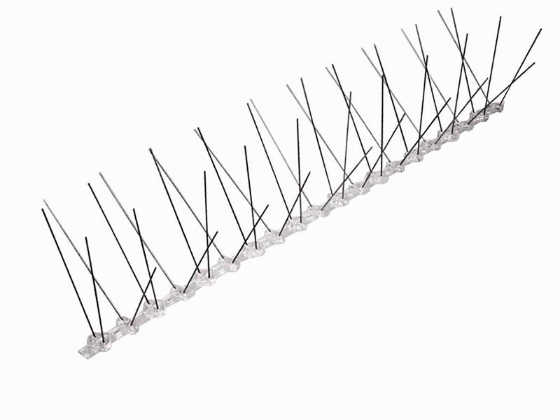 Bird spikes with 50 cm of base length and 40 points in 4 rows per base strip.