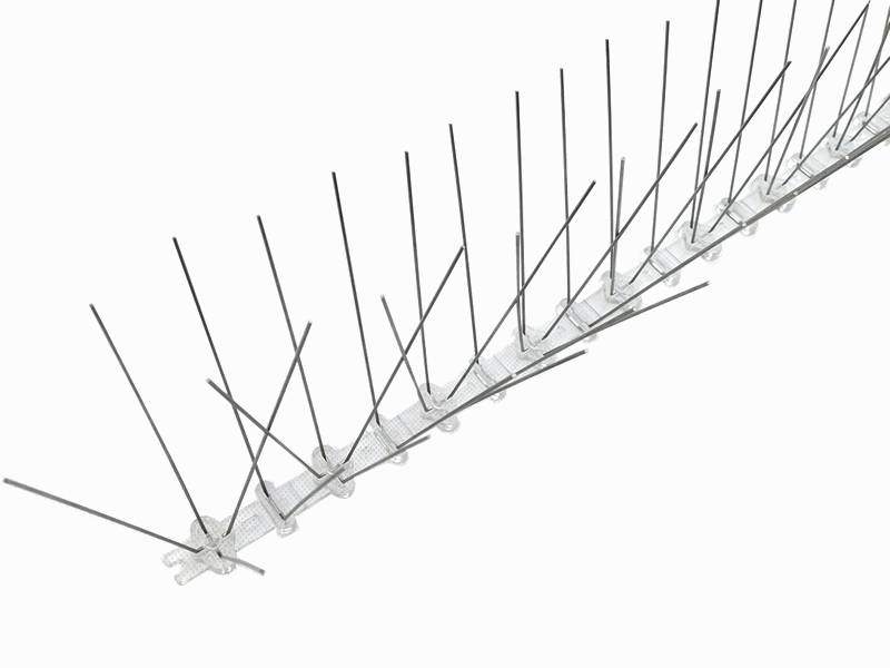 Bird spikes with 50 cm of base length and 60 points in 3 rows per base strip.