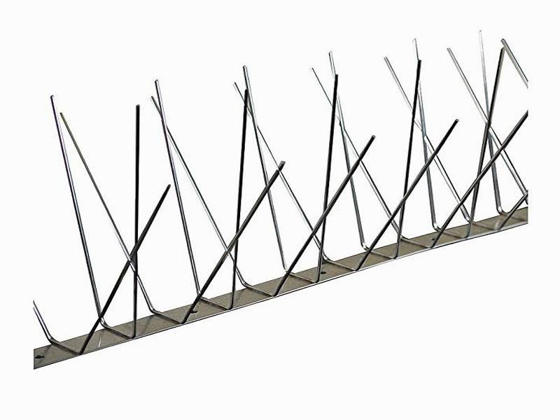 SS bird spikes with 50 cm of base length and 40 points in 4 rows per base strip.